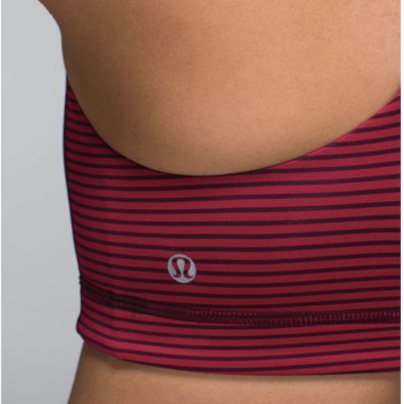 Lululemon All Sport Bra Hyper Stripe Bordeaux - Picture 2 of 8